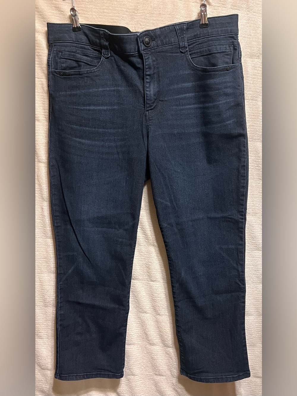 Democracy “Ab”Solution Dark Wash Petite Straight Slim Jeans 18P Stretch Denim
